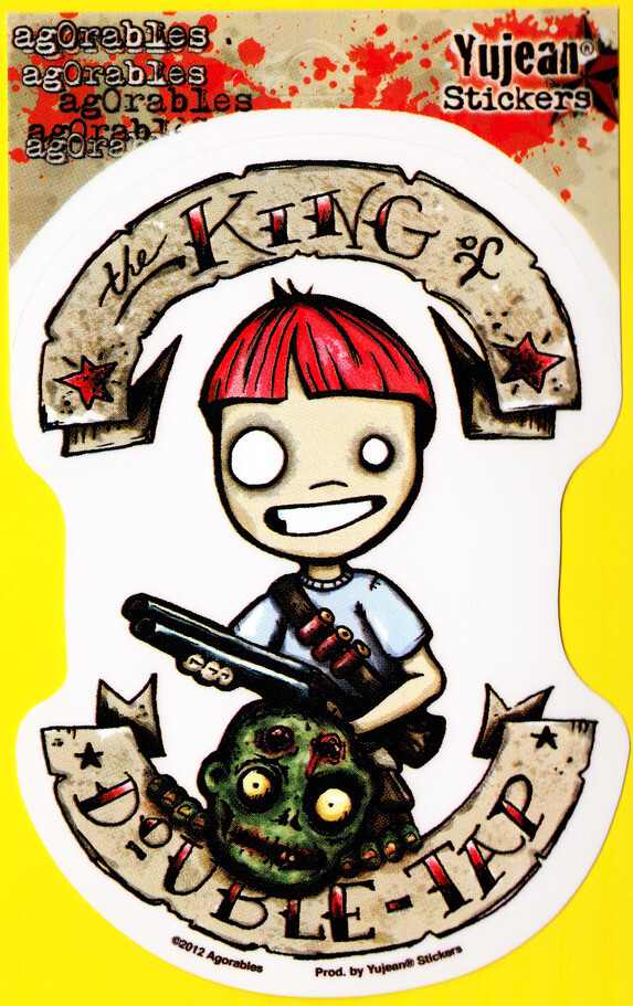 The King Of Double Tap Zombie Hunter Agorables Die Cut Decal Sticker New Shotgun