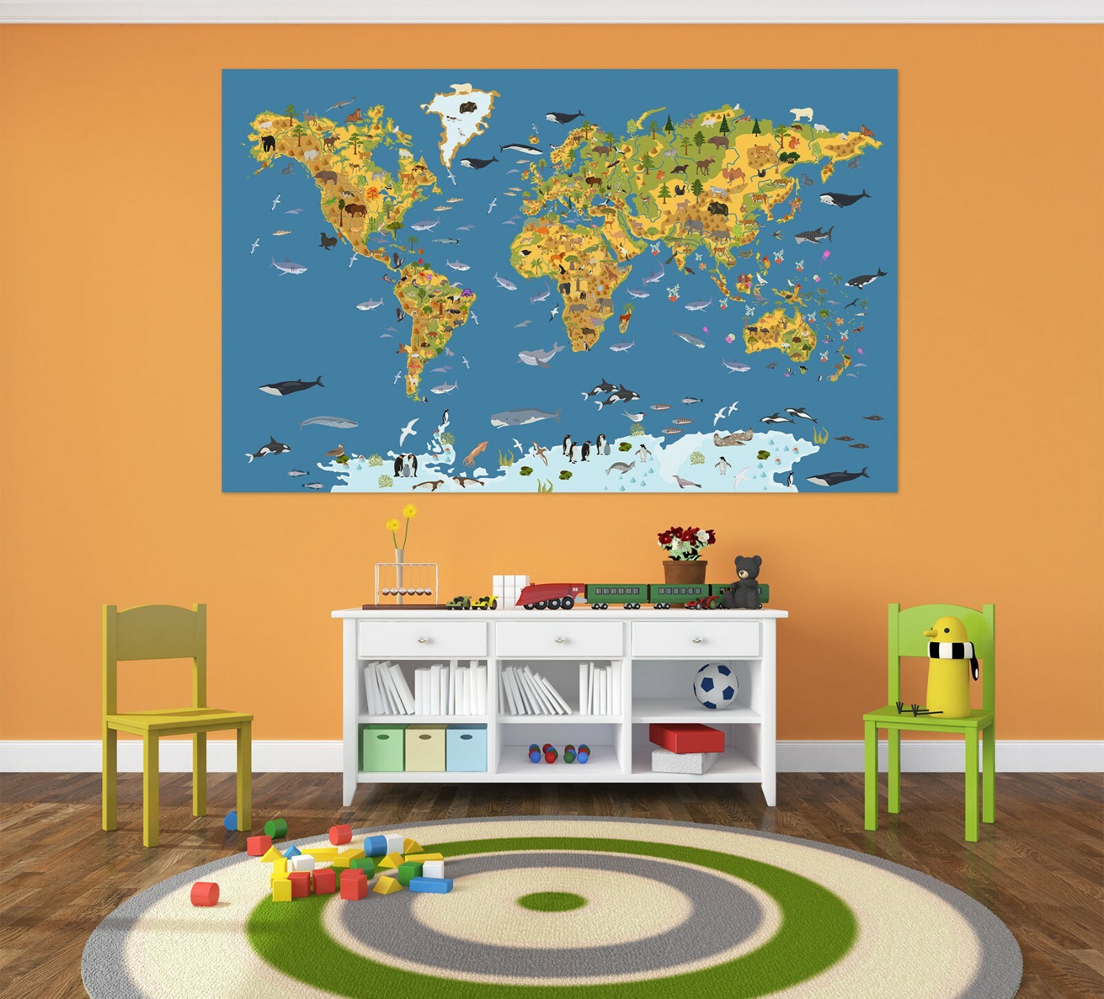 3D Whale Shark B122 World Map Wall Stickers Vinyl Wallpaper Mural Murals Amy