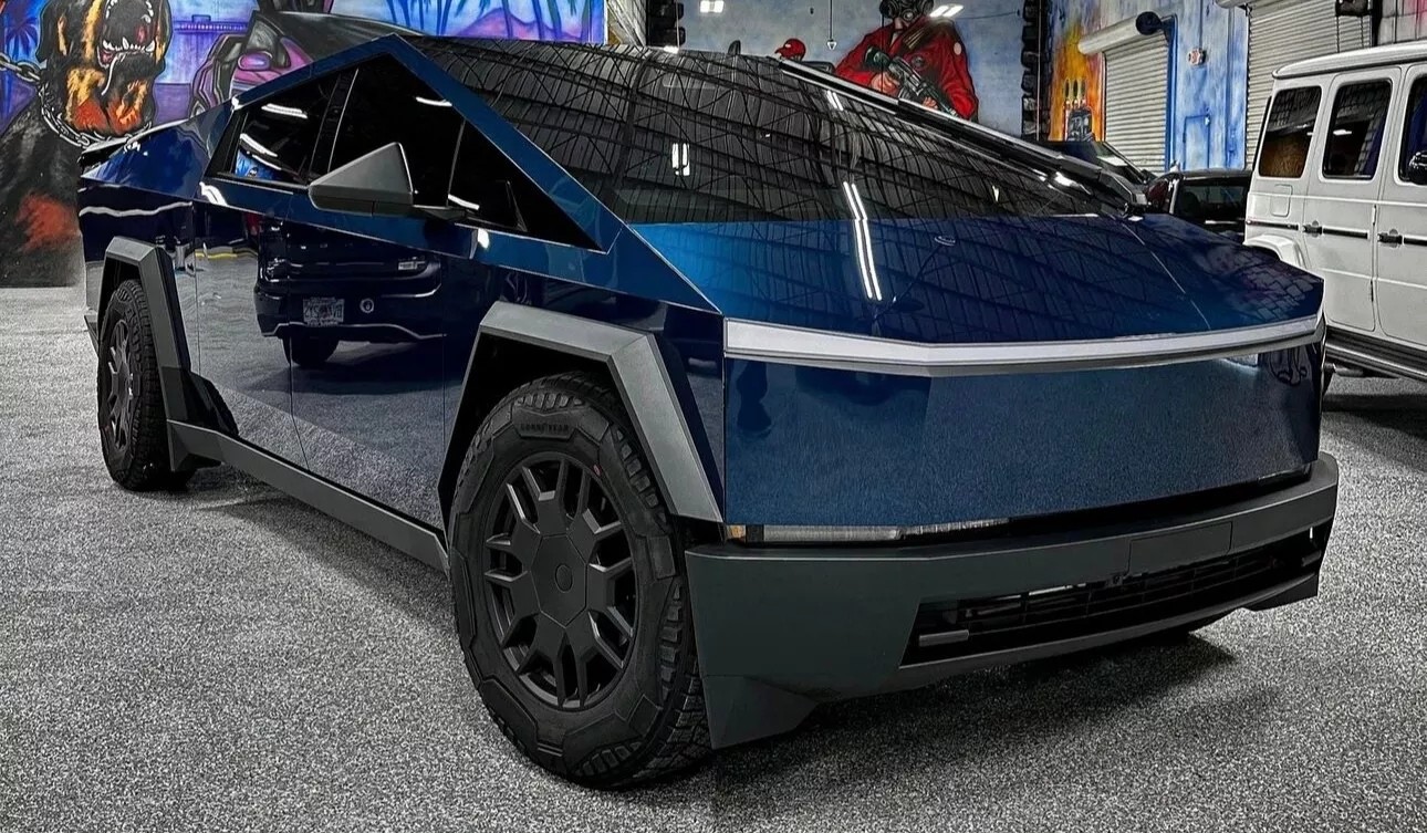 Cybertruck PreCut PPF Liquid Metal Blue PET Paint Protection Color Change Wrap