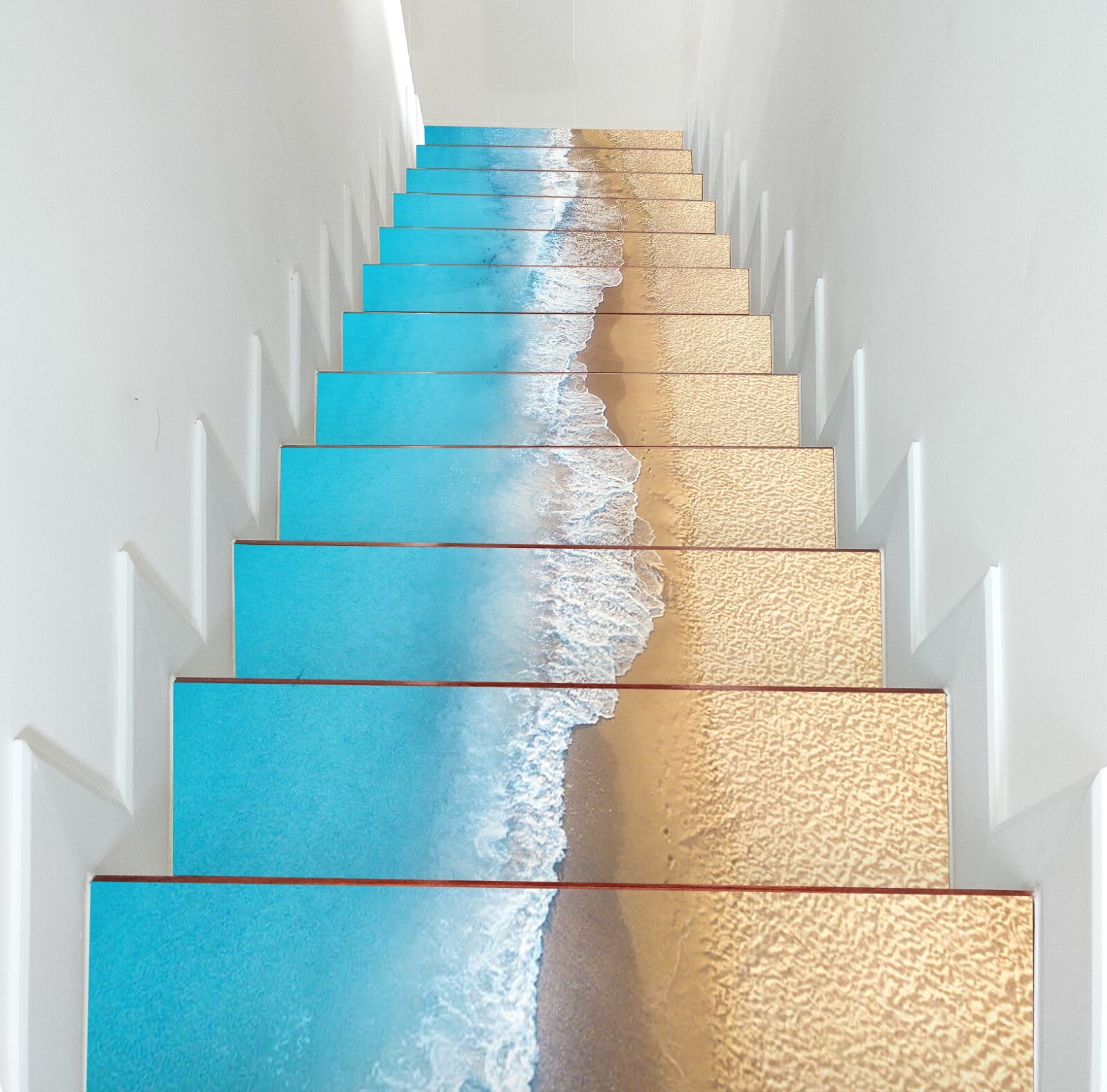 3D Beach Style W159 Stairs Risers Decoration Photo Mural Vinyl Wallpaper Vera