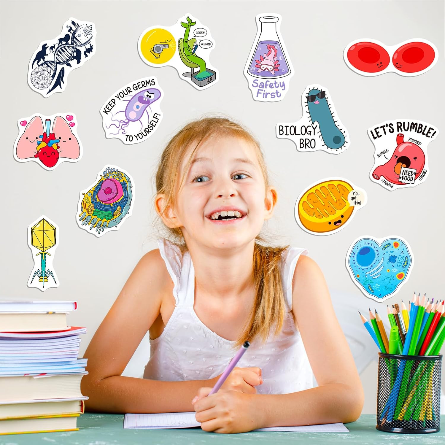 200 PCS Biology Vinyl Stickers for Kids Teens Adults – Microbiology Decals