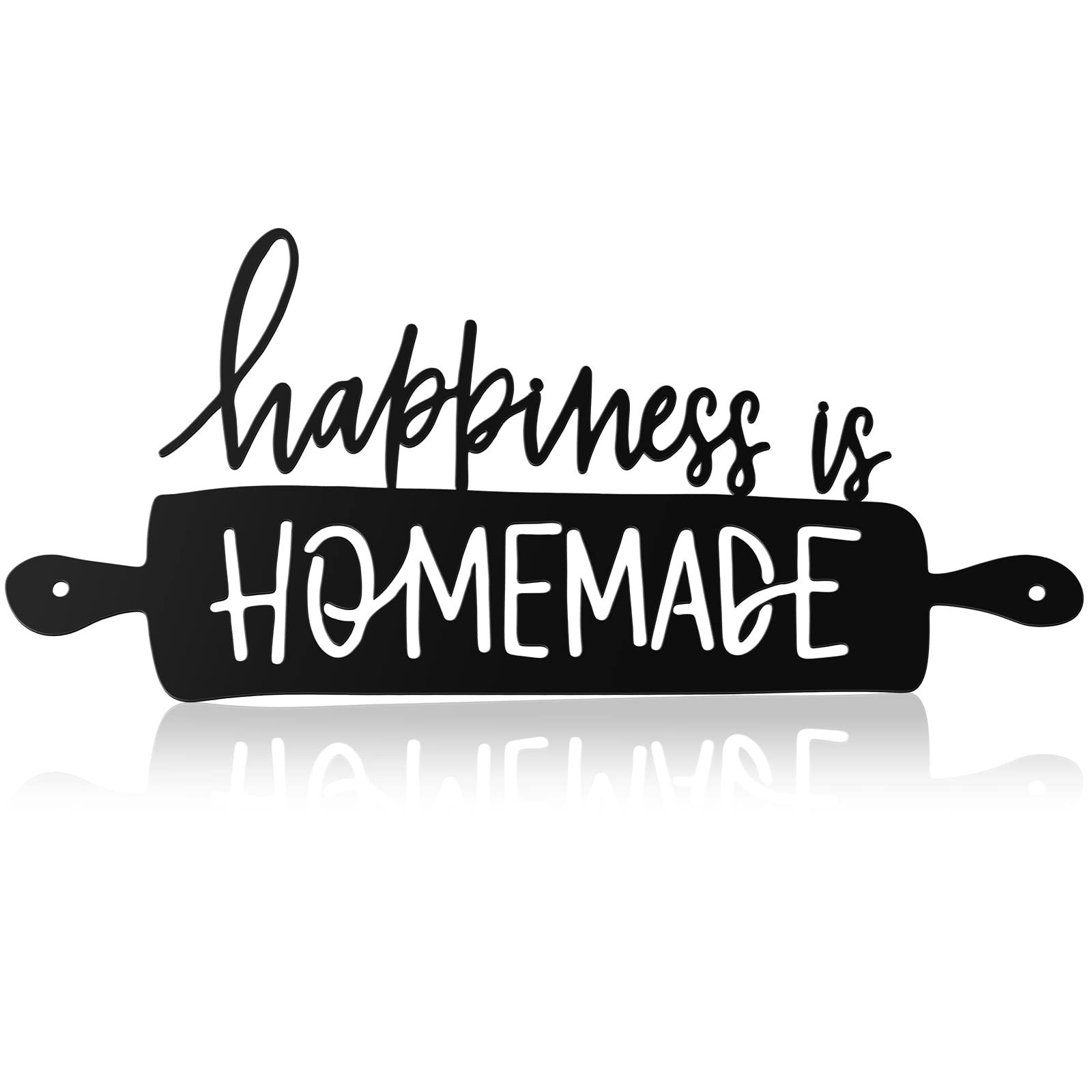 Funrous Kitchen Wall Art Decor Happiness Is Homemade Metal Sign Black Rustic …