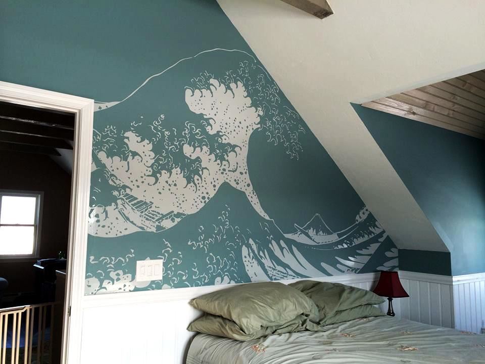 Japanese The Great Wave Off Kanagawa by Hokusai Wall Decal. Stickerbrand #363