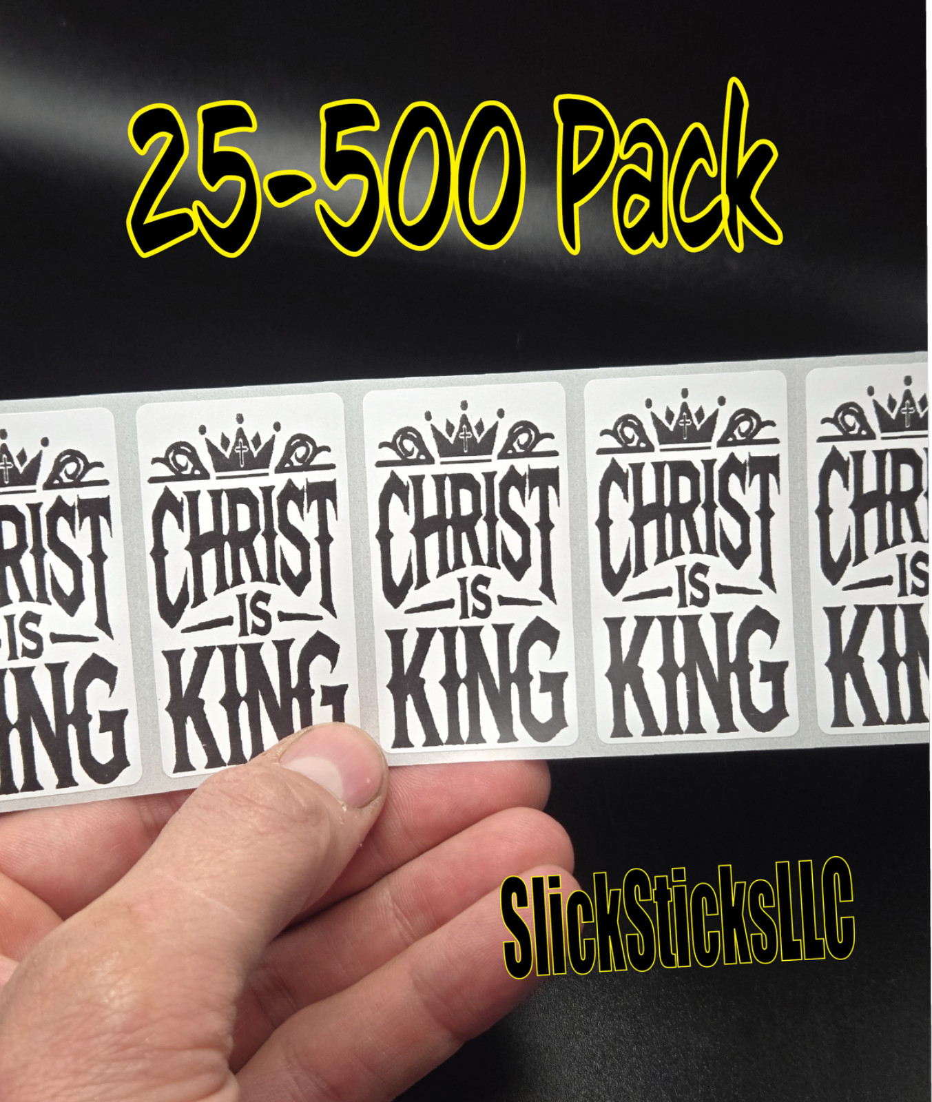 "CHRIST IS KING" Stickers 25-500 Pack decal labels sticker god bulk religious