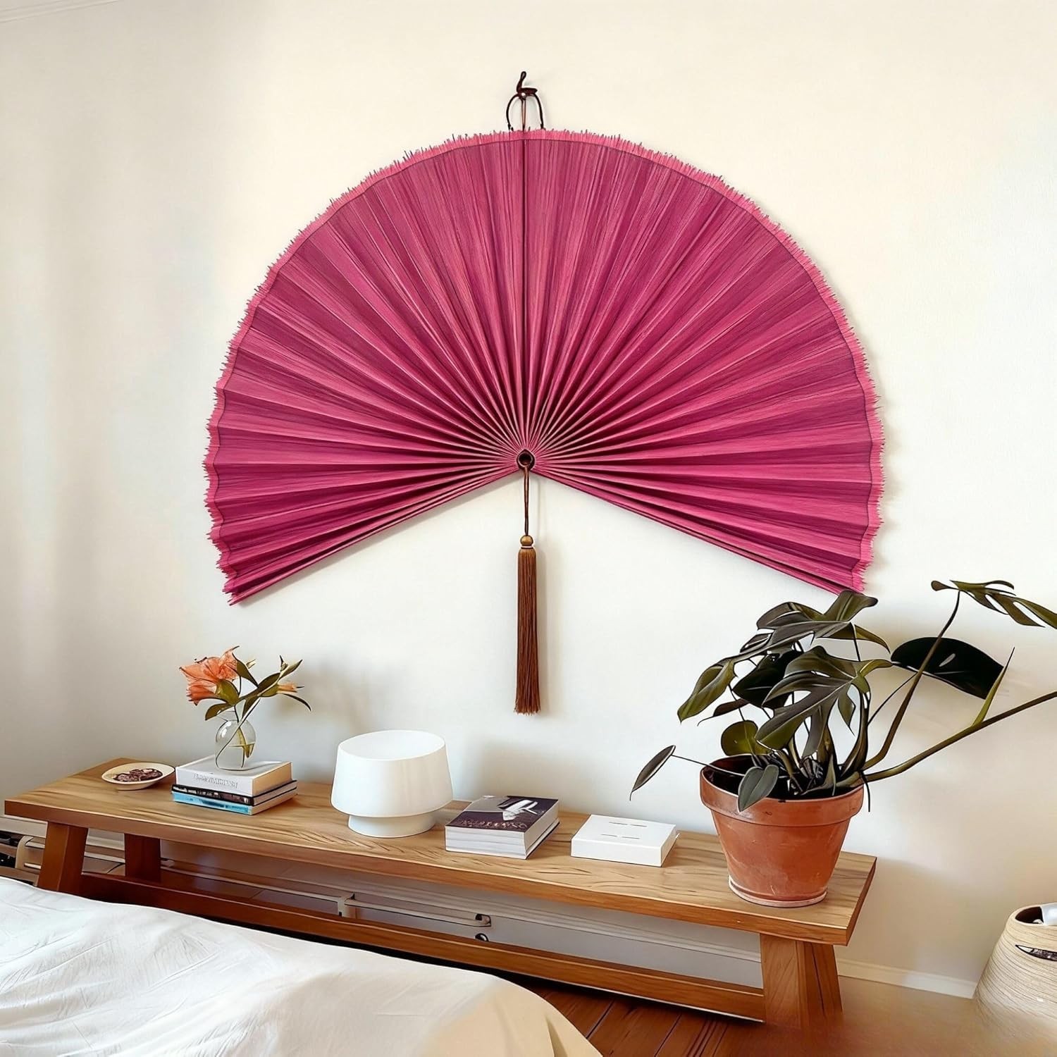 HUGE!! Fan Wall Decor Bamboo Fan Wall Art for Boho Hanging Headboard 60 x 60 …