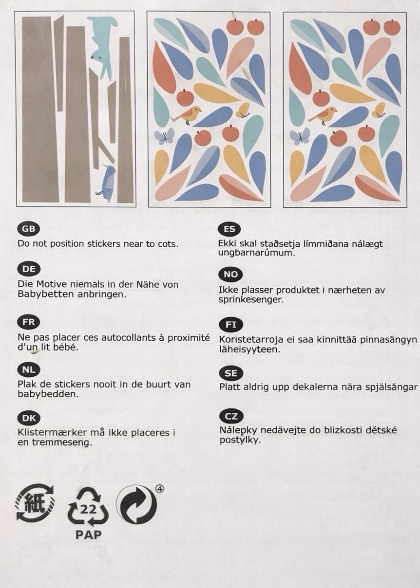 IKEA KINNARED Wall Decal Growth Chart Stickers Kids Room Height Chart New Sealed