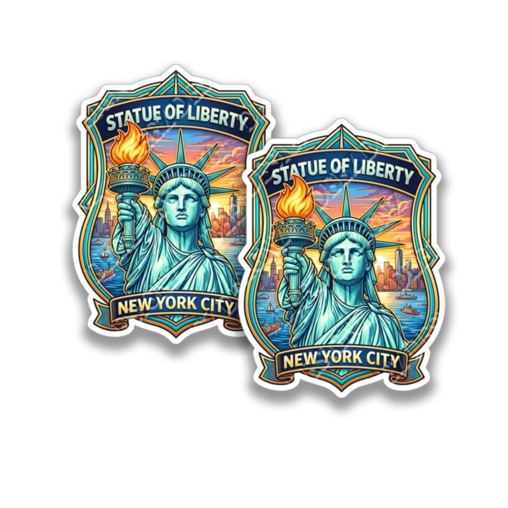 Statue of Liberty New York City Vinyl Decal Travel Sticker 2 Pack 44484
