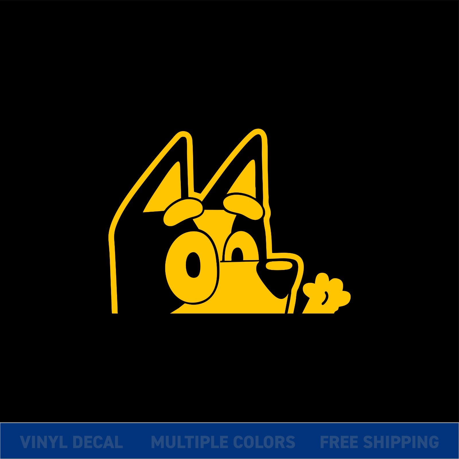 Bluey Peeker – Glossy Cut Vinyl Car Decal – Multiple Sizes & Color