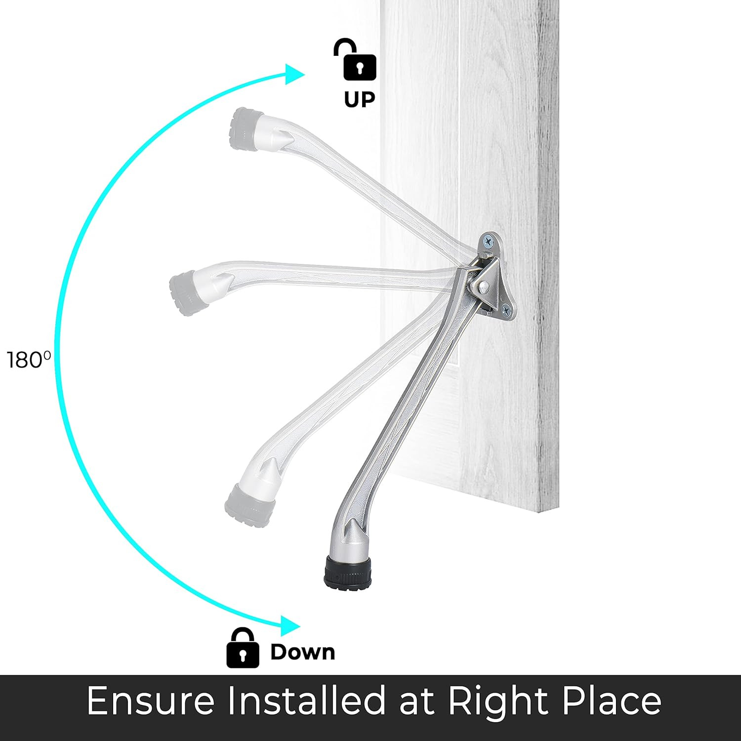 7" Heavy Duty Kick down Door Stopper, Commercial Pedal Door Holder with Non-Slip