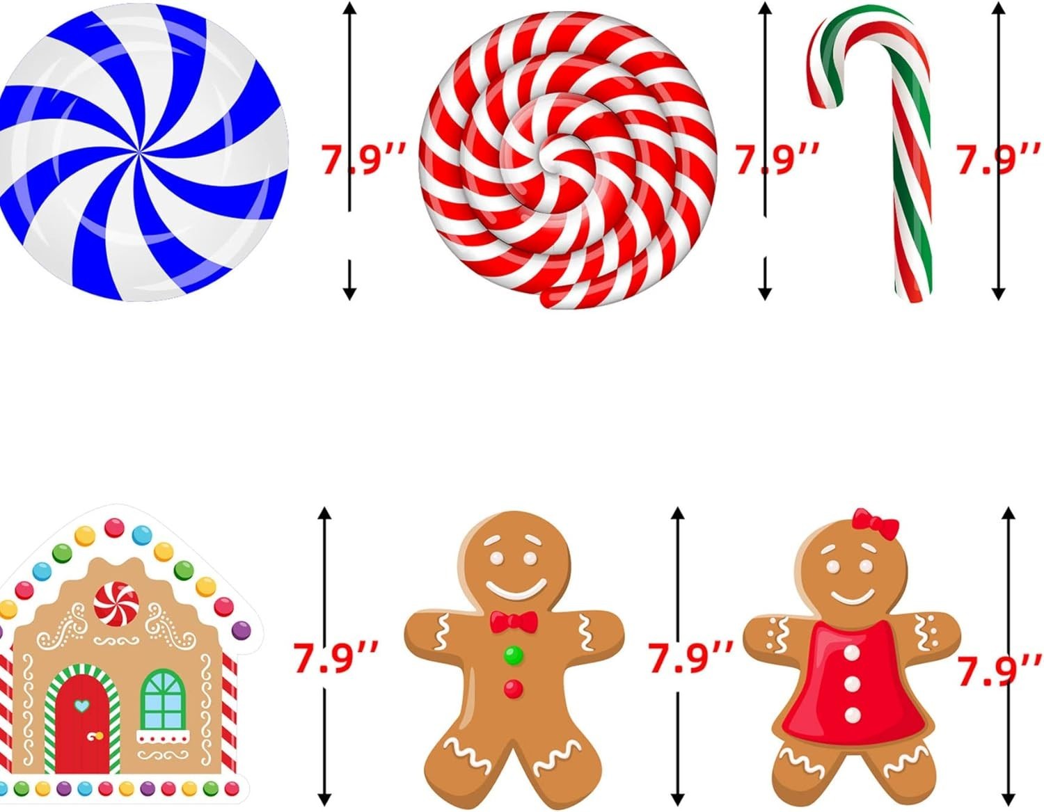 Easy-to-Apply 57PCS Peppermint Wall and Floor Decals for Kids' Christmas Fun