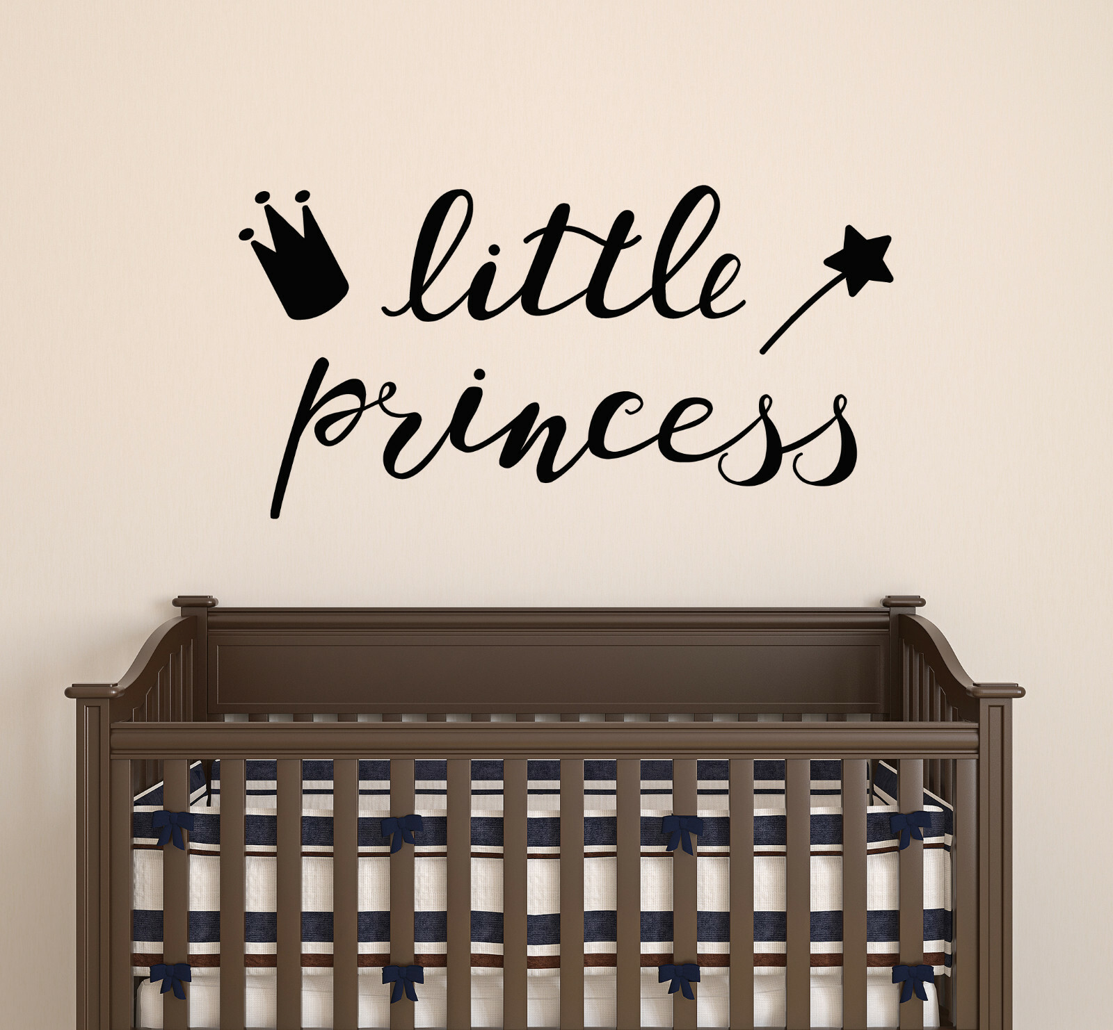 Vinyl Wall Decal Magic Crown Little Princess Stickers 22.5 in x 11.5 in gz184
