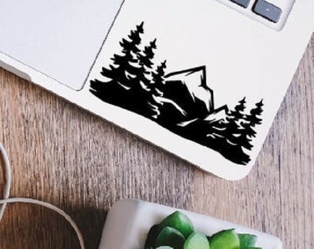 MOUNTAIN TREE RANGE SCENE Vinyl Decal for Car Truck Bumper Wall Window