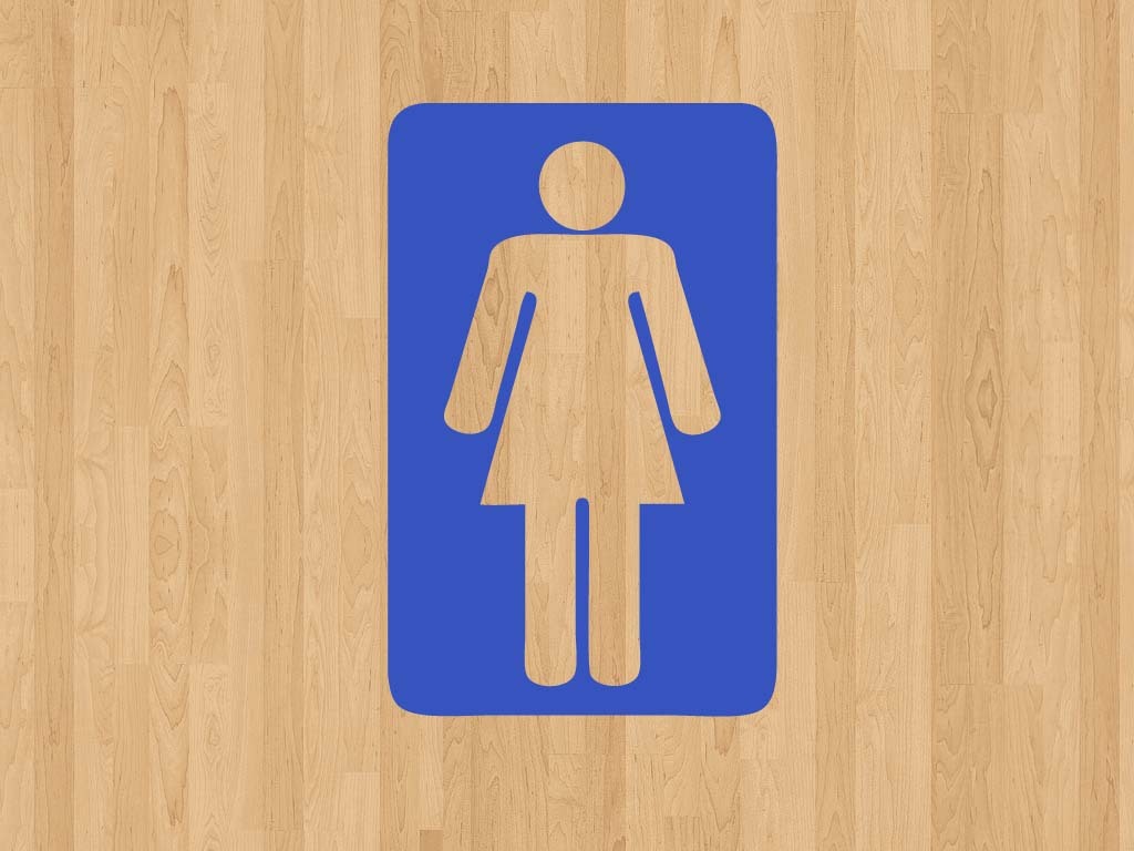 Restroom / Bathroom Men's Women's Sign Vinyl Sticker Decal (2 stickers) 6"h ea.