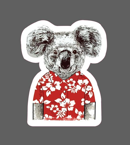 Koala Sticker Hawaiian Button Up Waterproof – Buy Any 4 For $1.75 Each Storewide