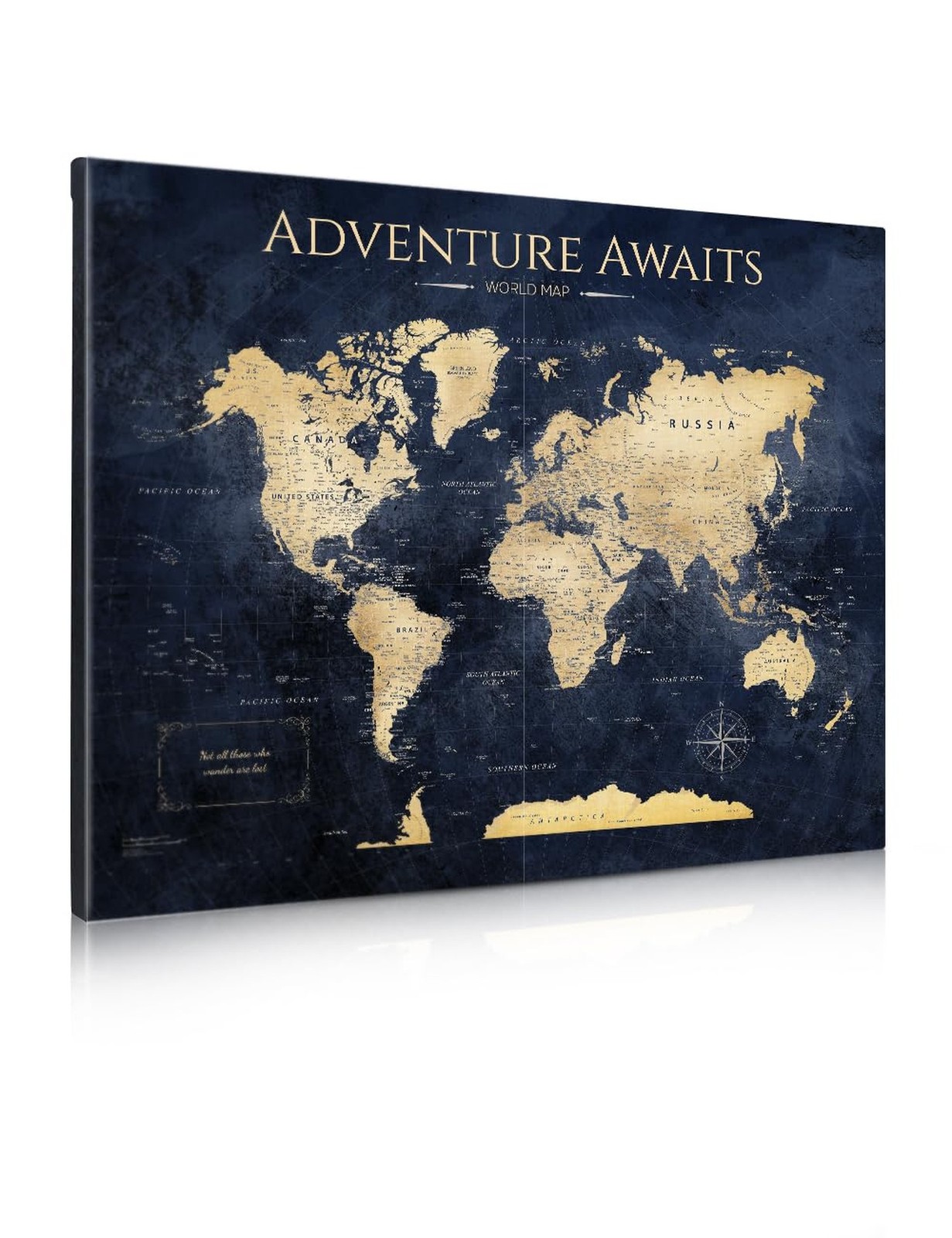 IPIC – World Map Canvas Painting for Wall Decor, Pinnable Travel Map, 30" x 2…