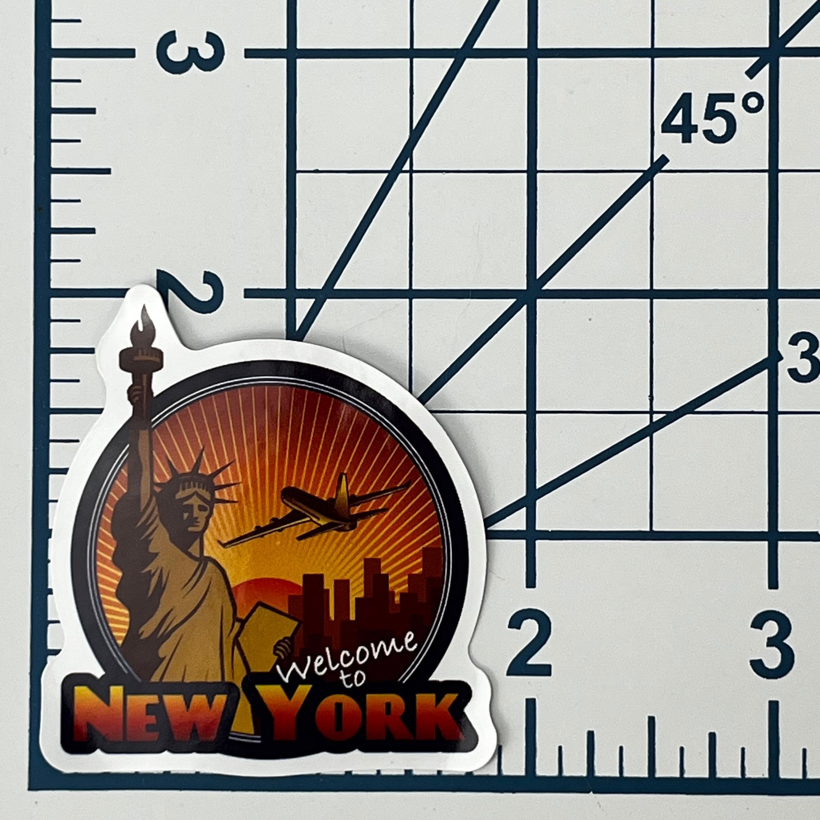 Welcome to New York Vinyl Sticker Statue of Liberty Travel Skyline Souvenir NYC