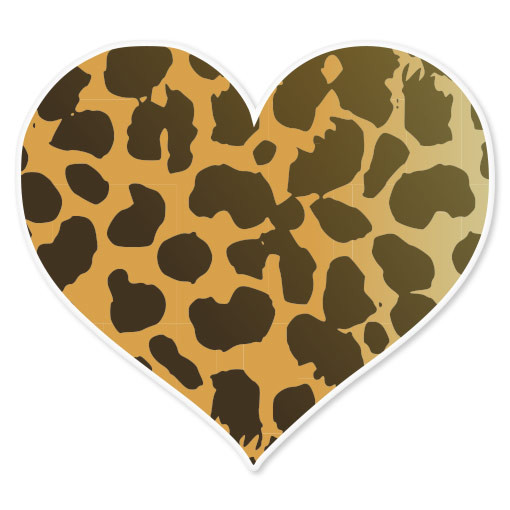 Cheetah Animal Print Heart car bumper sticker 4" x 4"