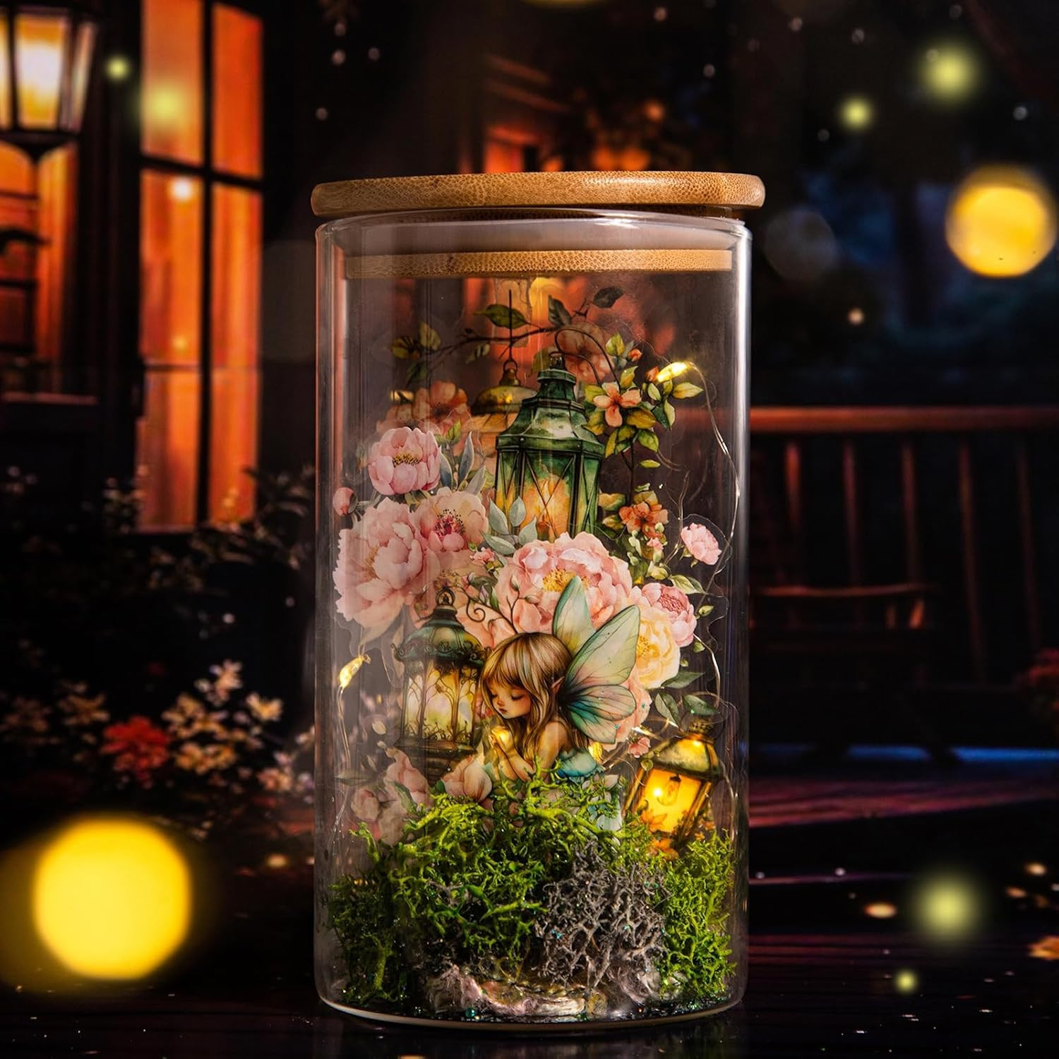 90PCS Firefly Lamp PET Stickers, Fairy Tale Lantern Stickers for Scrapbooking, J
