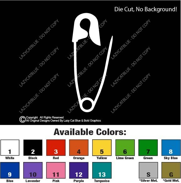 Safety Pin Decal Sticker Ally Safe Space Friendship Movement Blue Dem Support