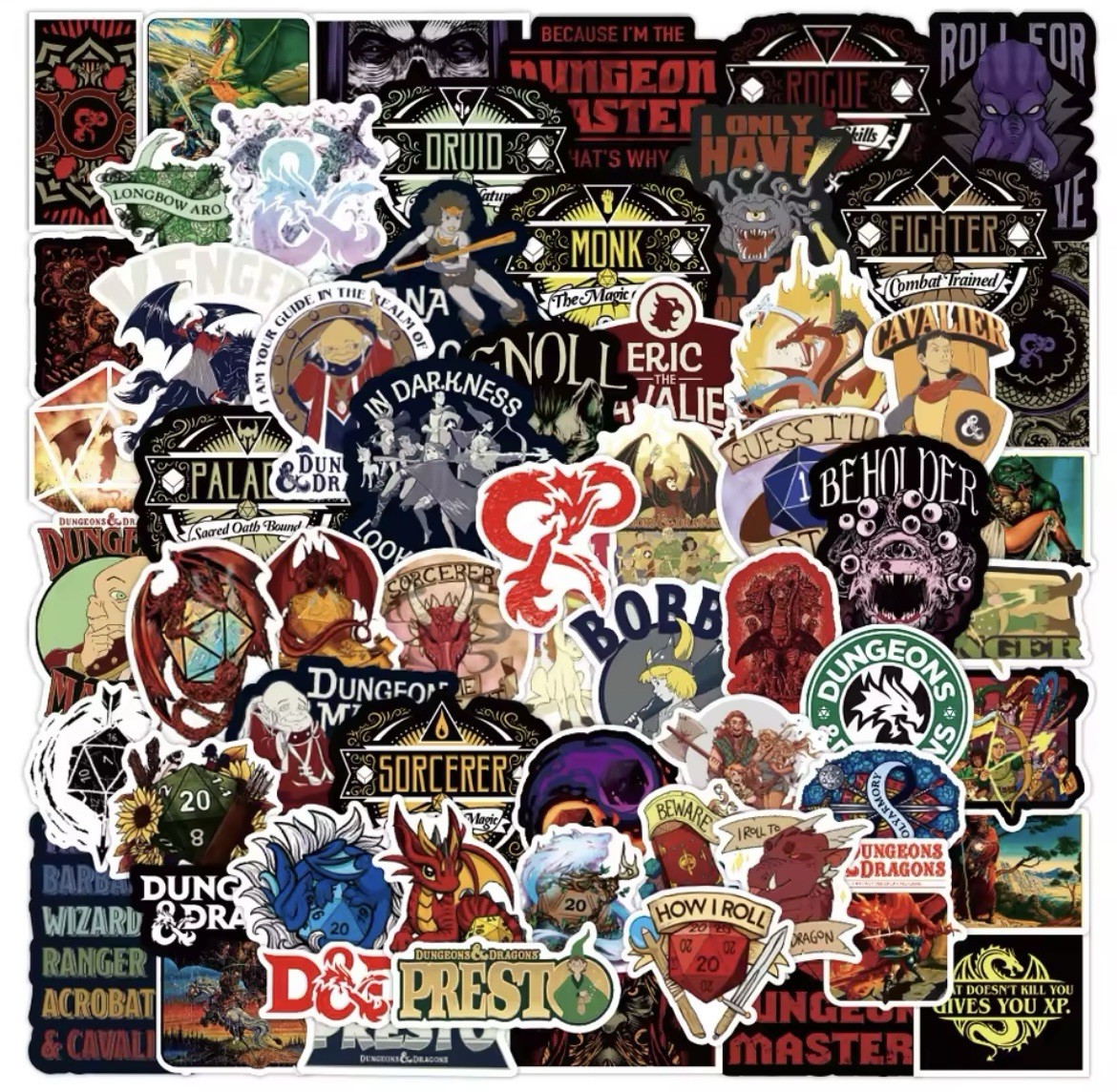 Dungeons Dragons Mix Stickers 50pk Cartoon Character Matte Sticker FREE SHIPPING
