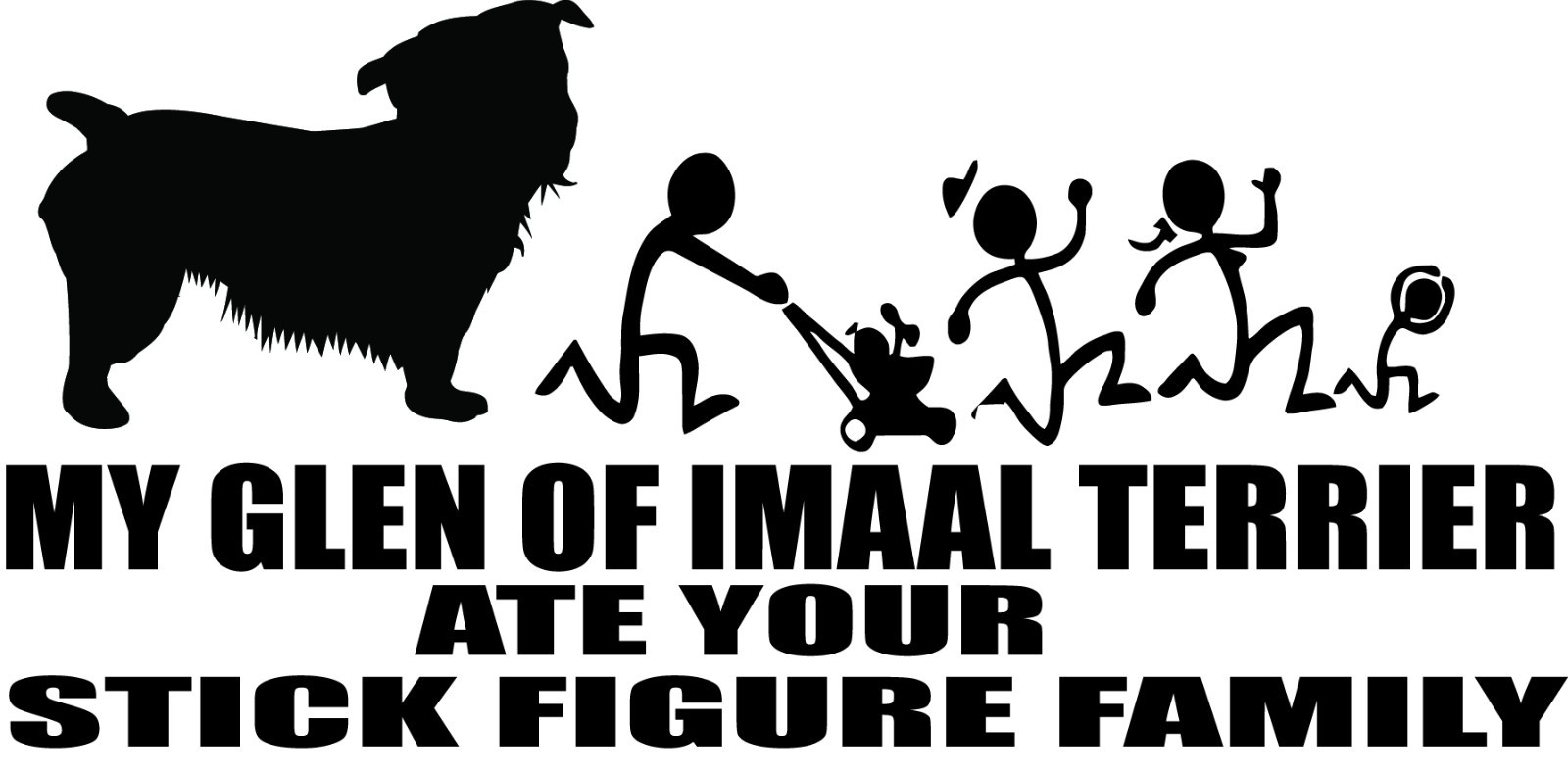 Glen of Imaal Terrier: Funny Stick Figure Family Car Decal #9048S