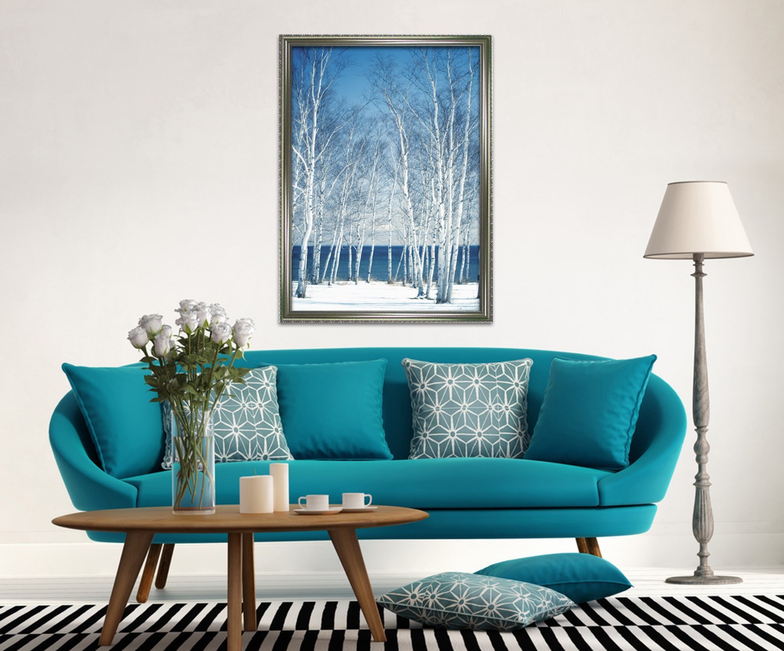 3D Blue Sky Forest 665 Fake Framed Poster Home Decor Print Painting Unique Art