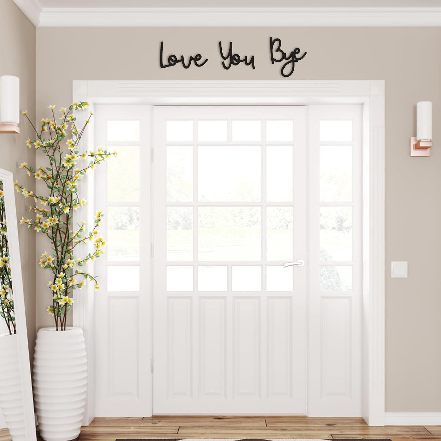 Wall Decor Love You Bye Sign 31.5 inch Wood Heart Wall Art Hallway Entryway D…