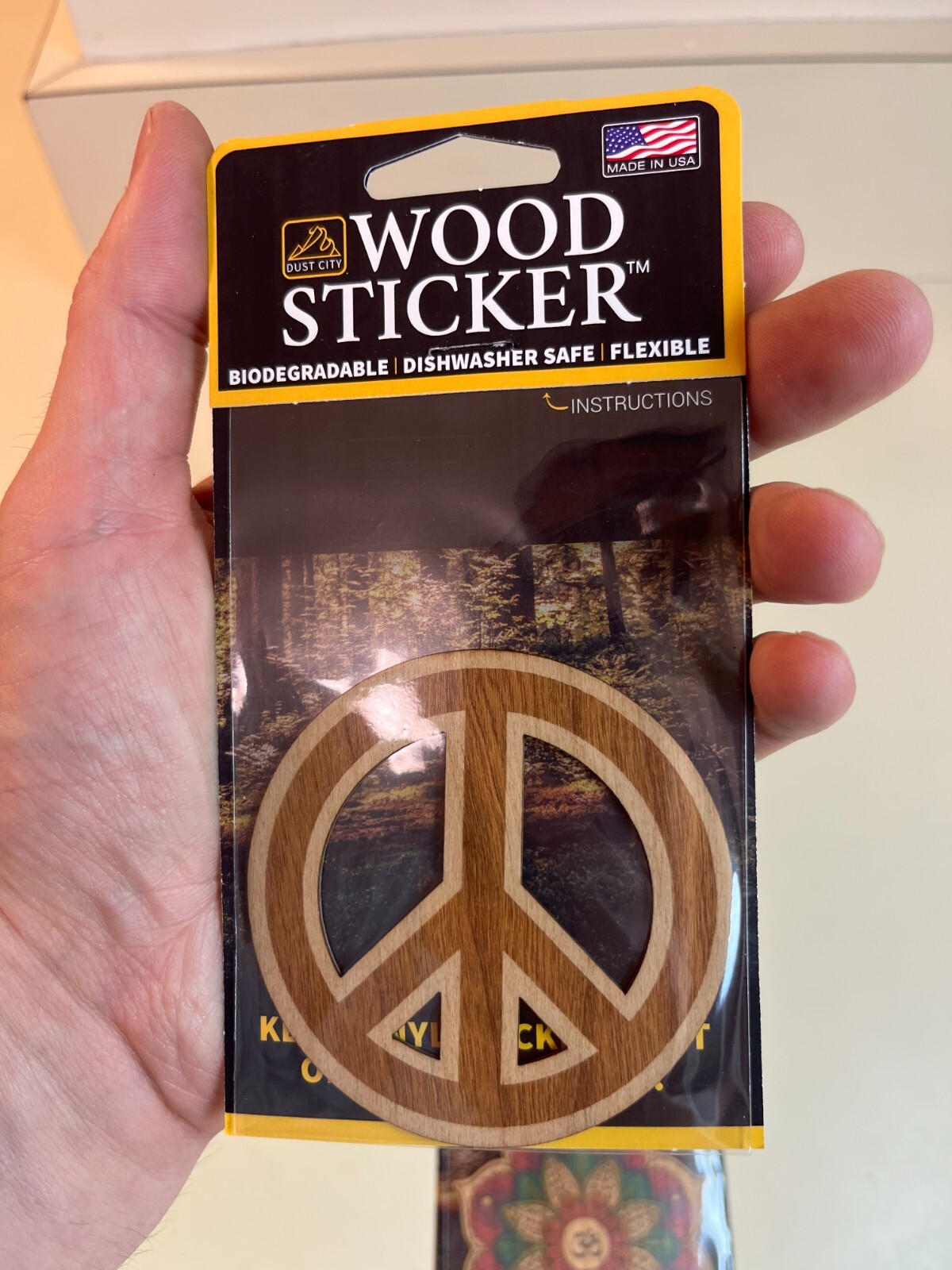Dust City Wood 3 Stickers Lot Back to School, Nature, Peace, Namaste, Flower