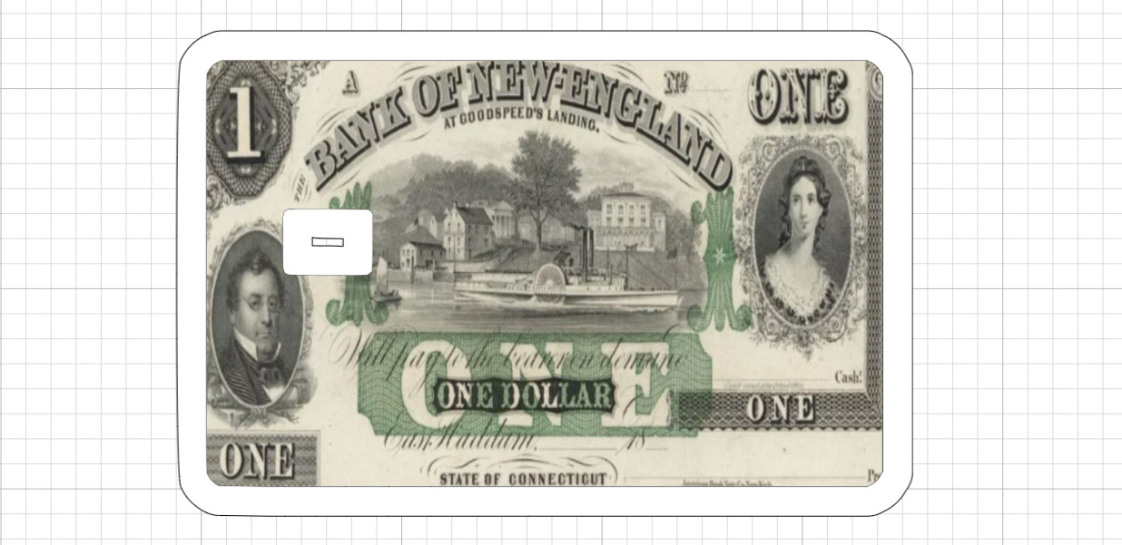 Obsolete 1917 One Dollar Debit Credit Card Skin Old Money Sticker $1 Replica ATM