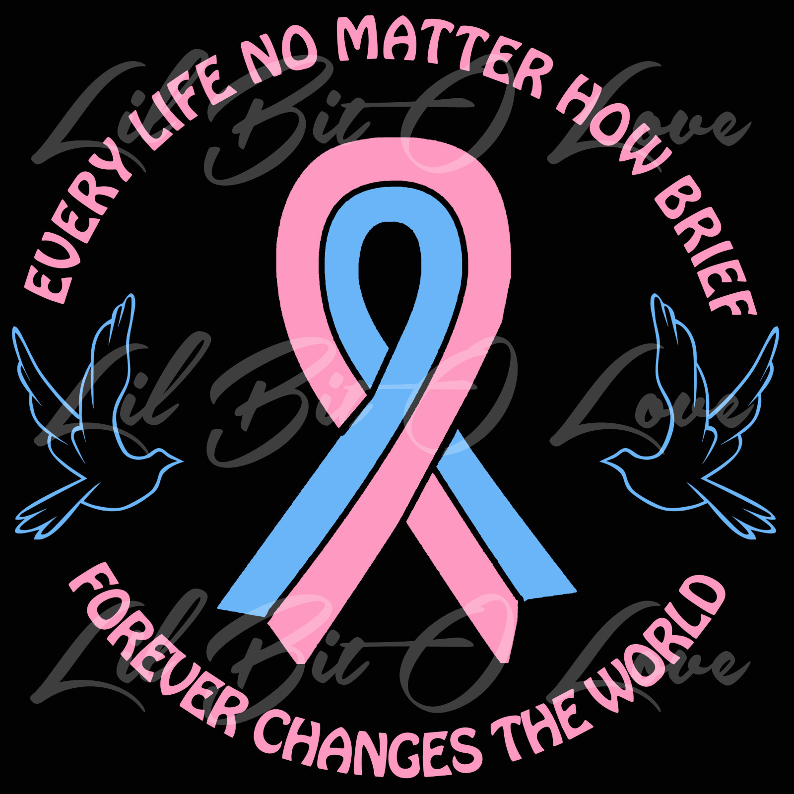 INFANCY LOSS AWARENESS PINK & BLUE RIBBON VINYL DECAL – PREGNANCY BABY LOSS