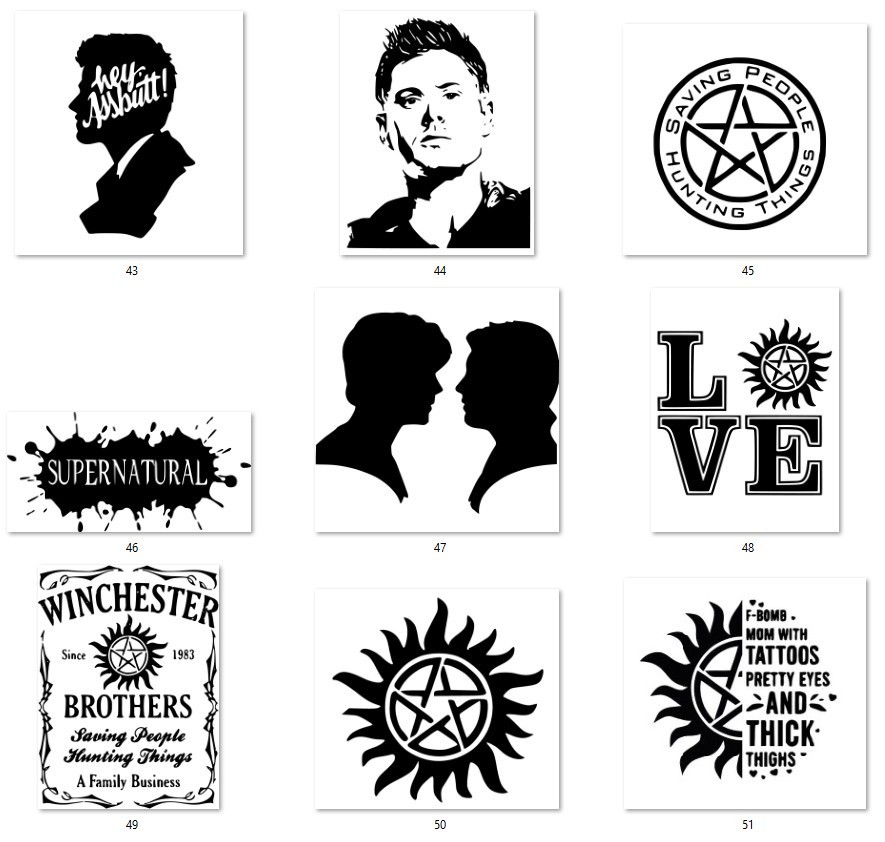 Supernatural Theme Decals 5"