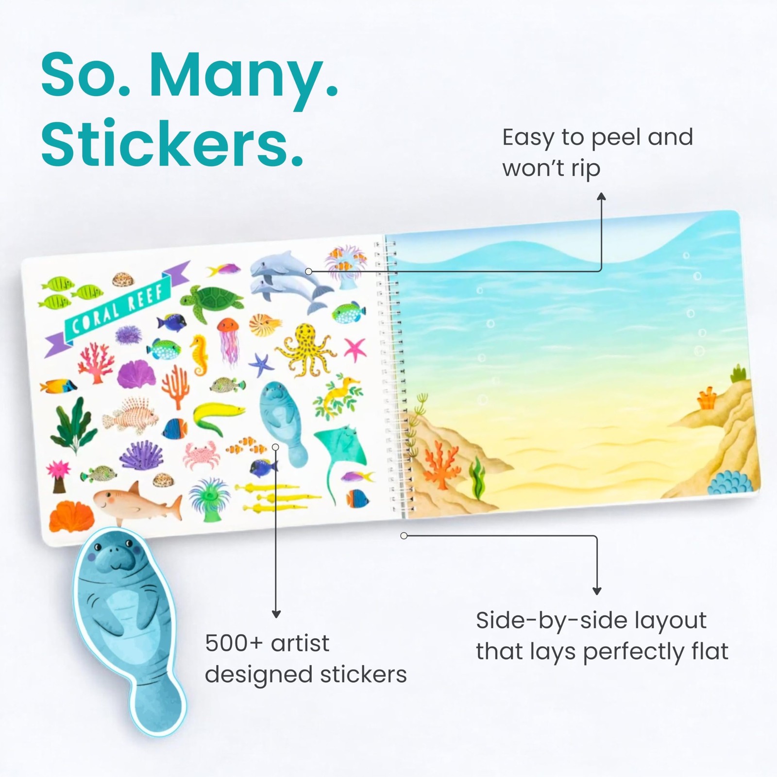 Cupkin Animal Sticker Book 500+ Habitat Stickers 12 Scenes 12 Coloring Pages