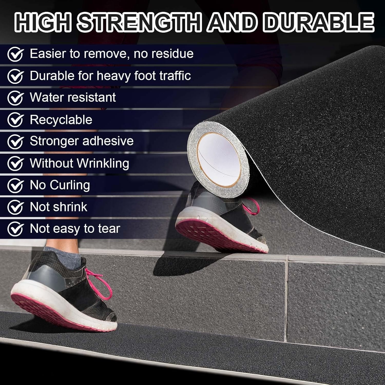 Anti Slip Traction Tape 16 Inch x 20 ft Widen Waterproof Non Skid Tape Durable G