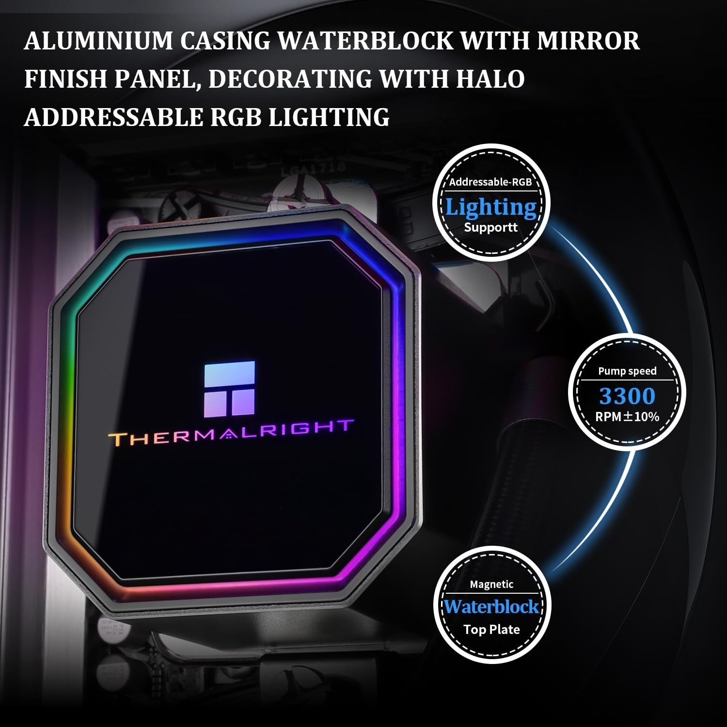 Thermalright Frozen Prism 360 Black AIO Water Cooler,Liquid CPU Cooler,…