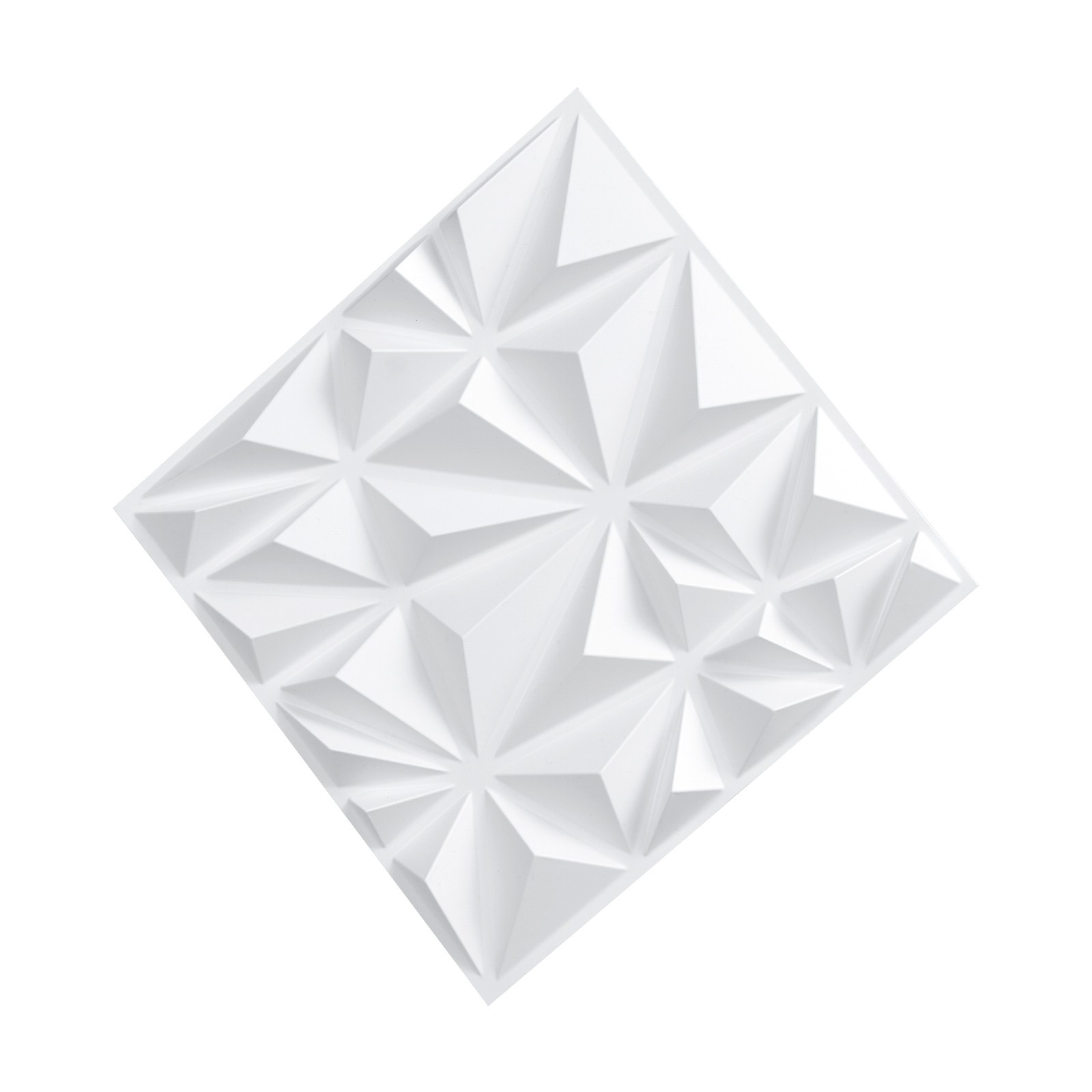 33 Pack White 3D Wall Panels Decorative PVC Tile 11.81" X 11.81" Diamond Design