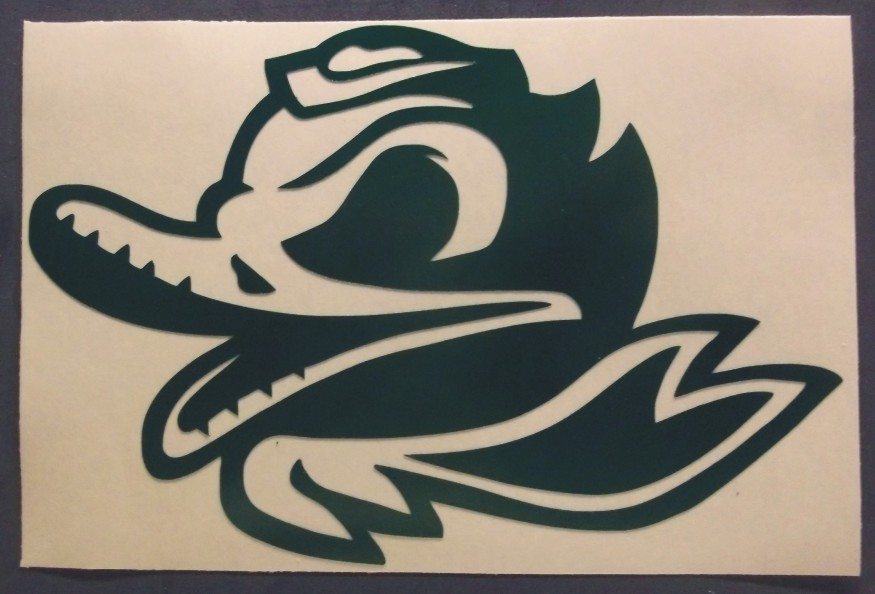 Oregon Ducks Combat Duck Decal Car Window.Sticker Vinyl 6 X 4 Inches