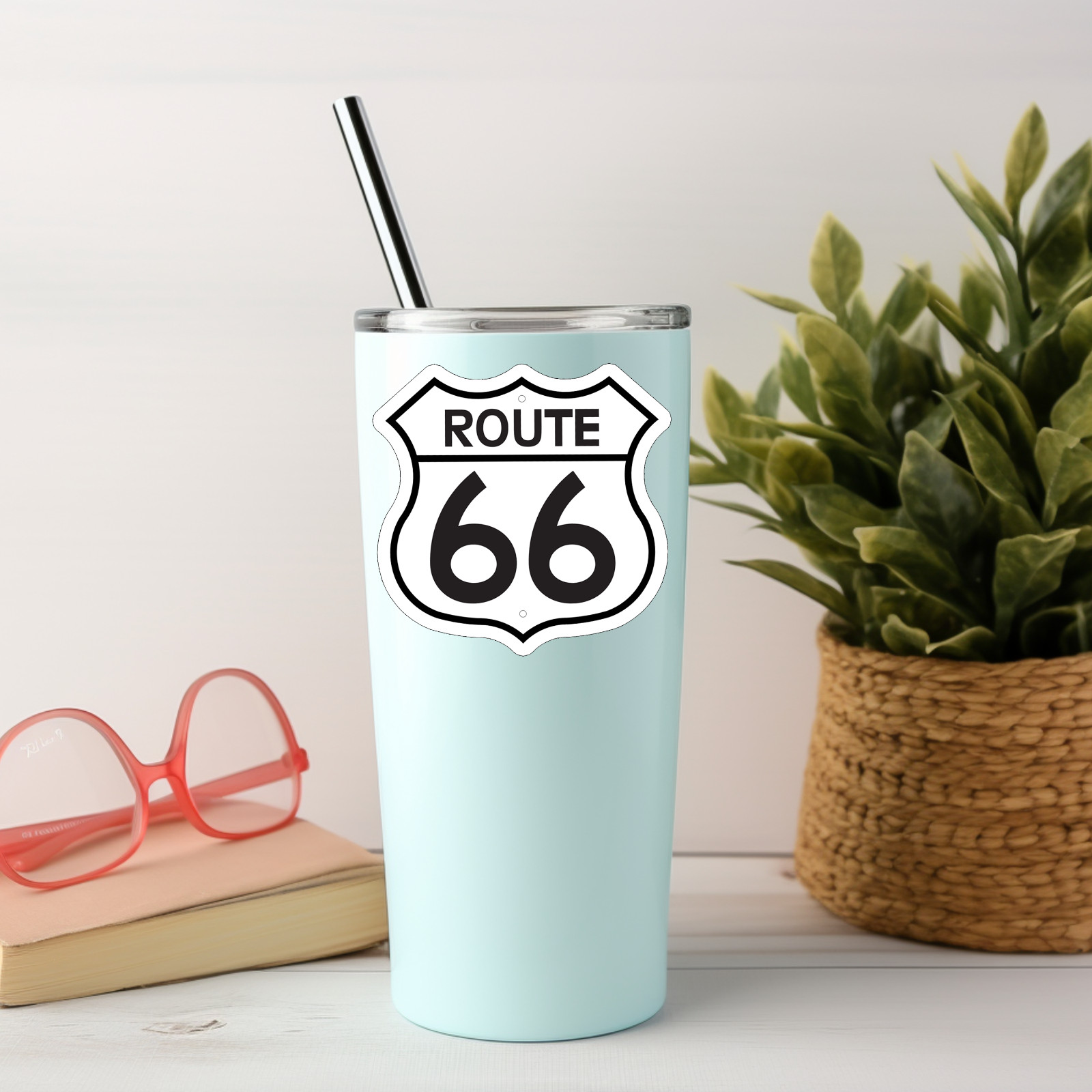 NEW- For US HIGHWAY Route 66 Vinyl Sticker – 3 x 3 INCHES