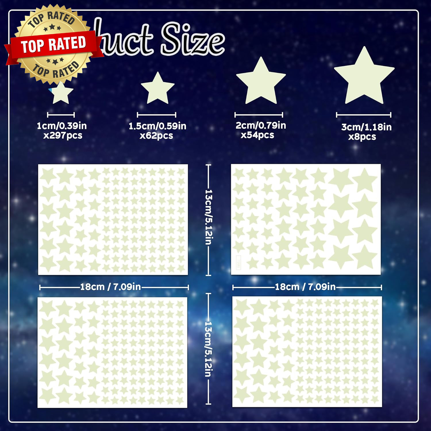 421Pcs Glow in the Dark Stars Ceiling Stars Glow in Dark Space Planet Universe G