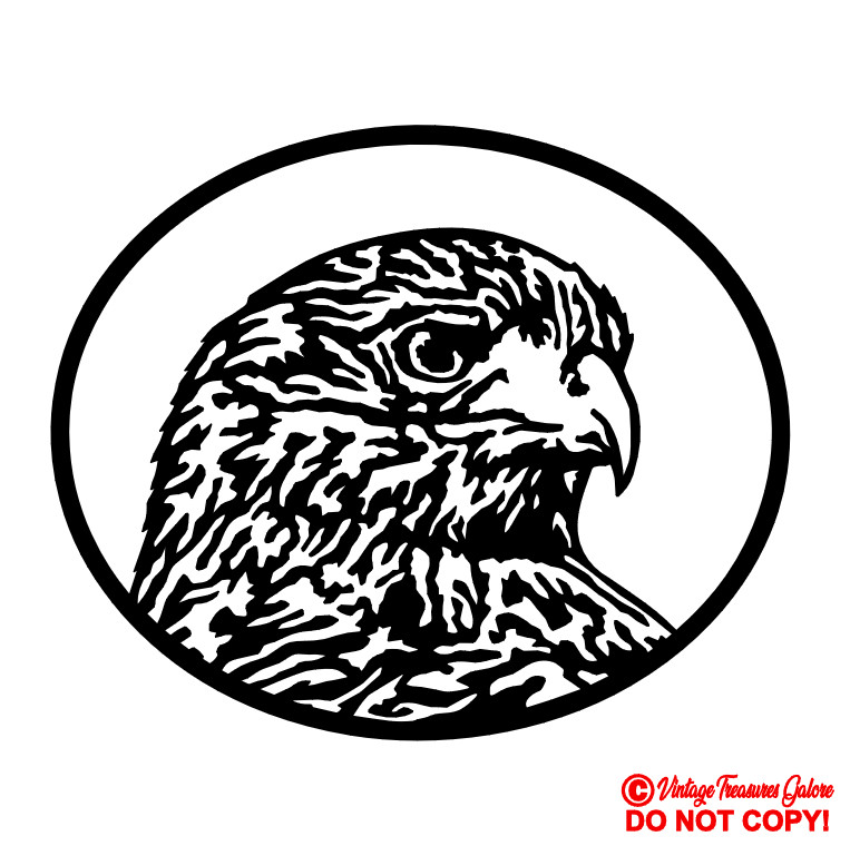 HAWK Vinyl Decal Sticker Car Window Wall Bumper RED-TAILED BIRD OF PREY TUAH JDM