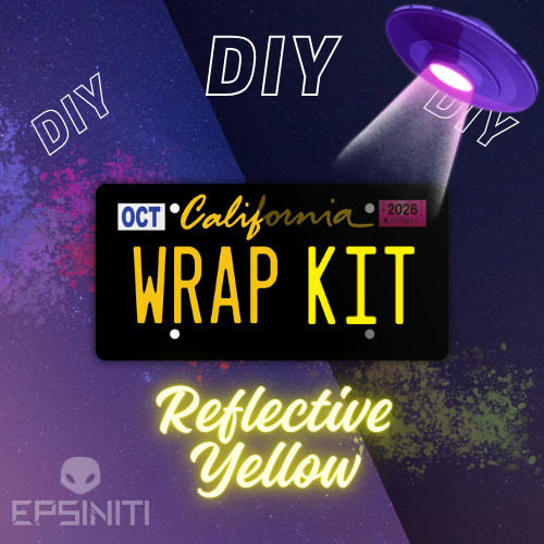 Golden Yellow Reflective California Plate Wrap DIY Kit