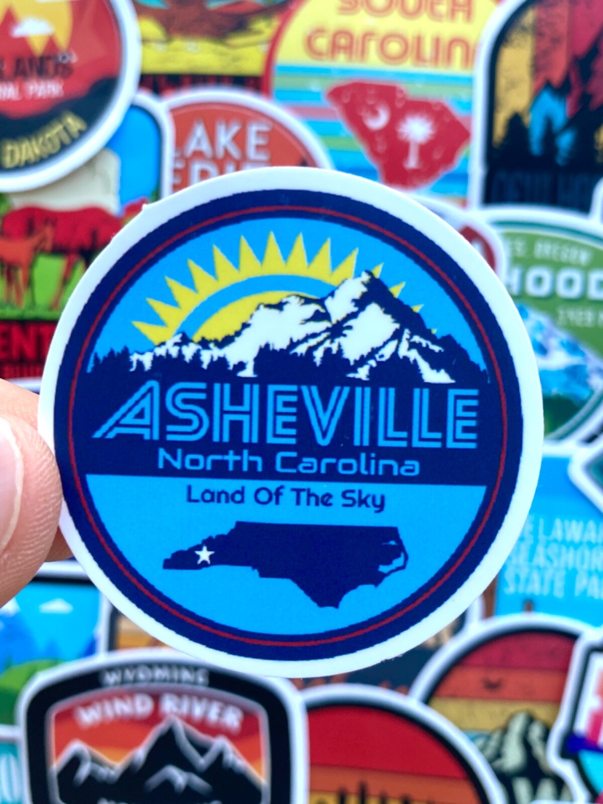 5-50 pcs State Stickers, USA Parks Travel Landmark Car Phone Laptop Vinyl Decals