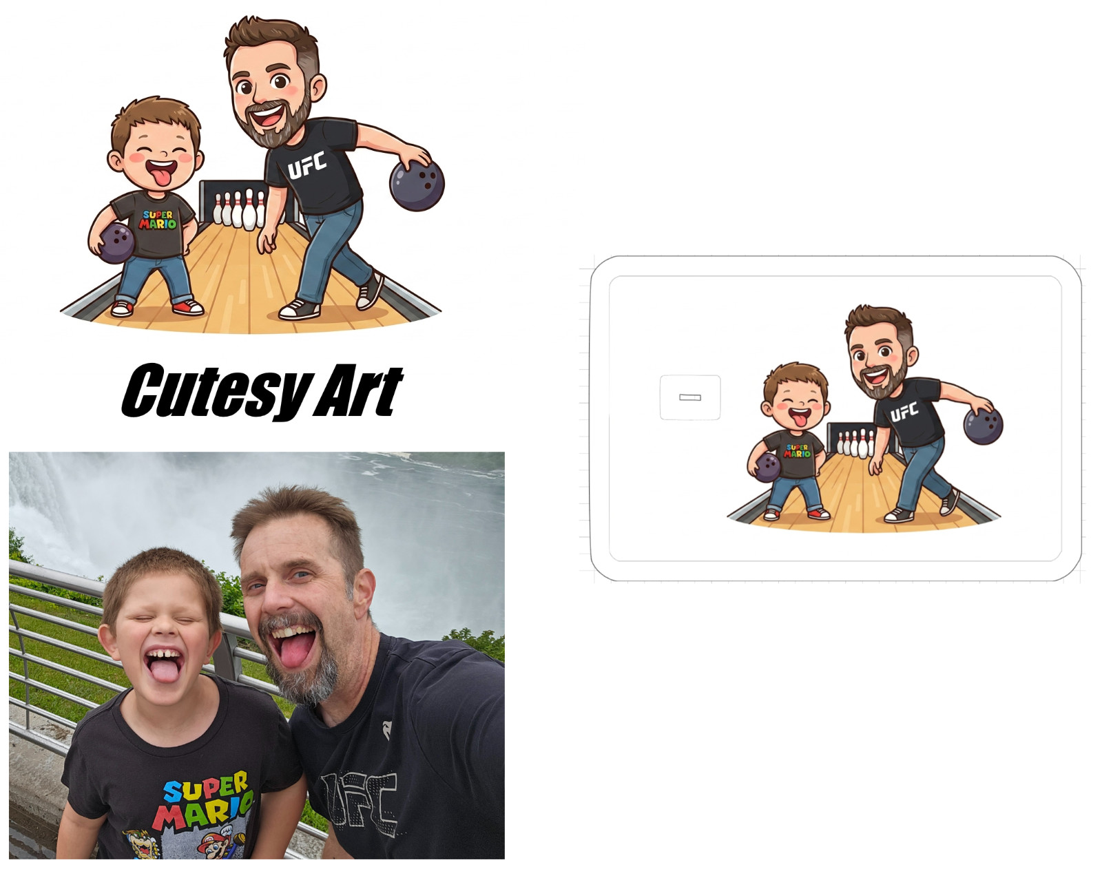 Custom Caricature Credit Debit Gift ATM Card Skin Sticker Picture Family Photo
