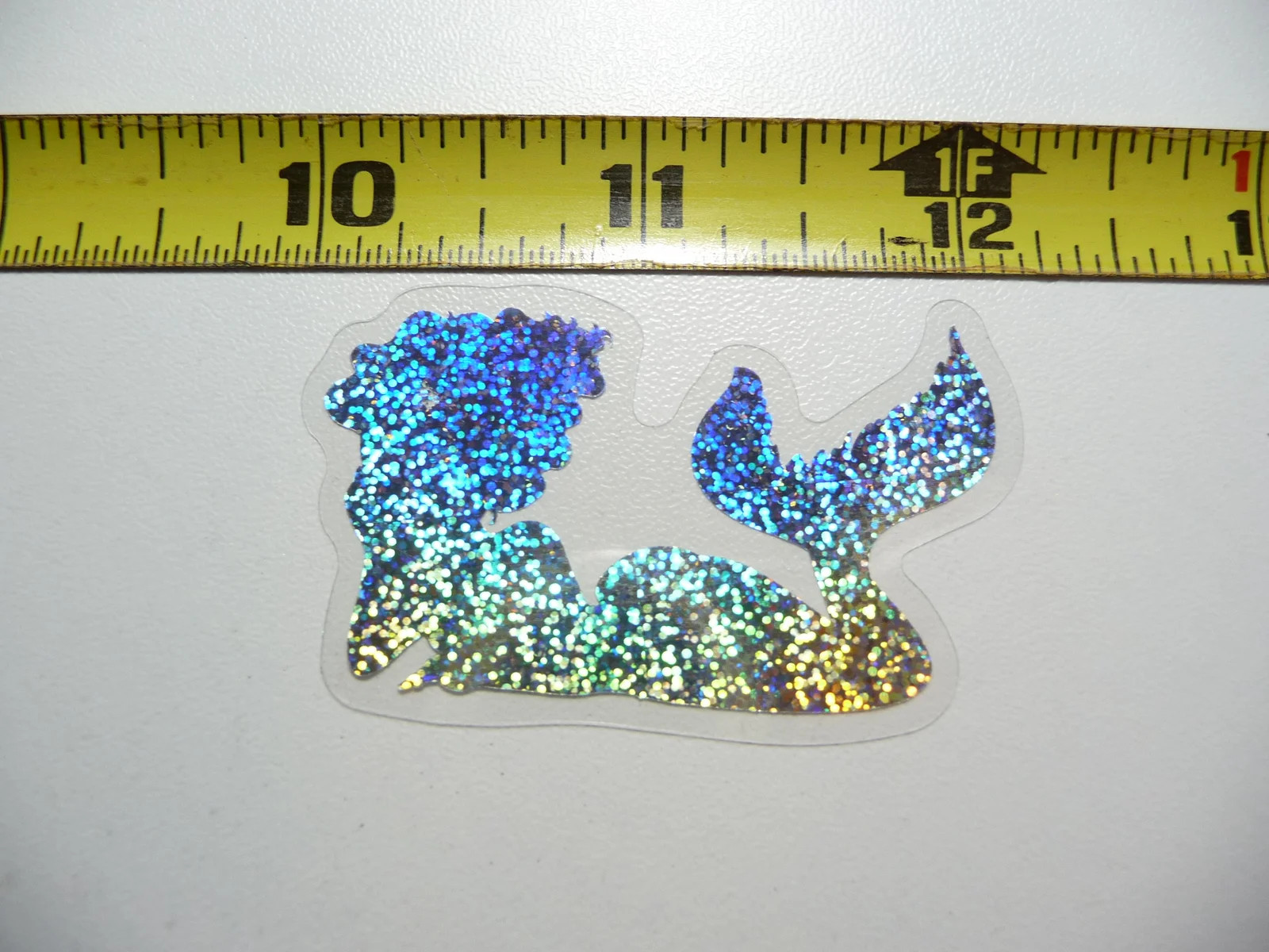 HOLOGRAPHIC RELAXING MERMAID SMALL STICKER DECAL OCEAN SEA LIFE SPARKLE