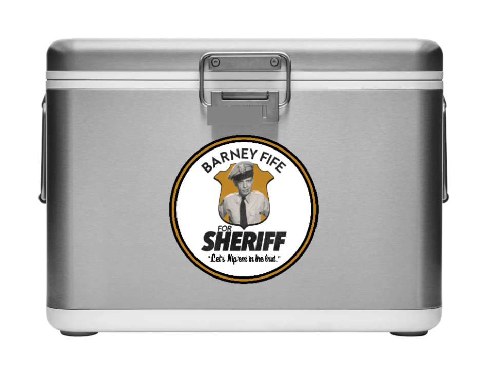 Andy Griffith Show – Barney For Sheriff – 4" Vinyl Decal Car Cooler Laptop Truck
