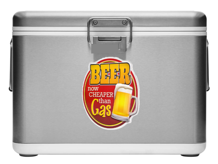Beer Cheaper Than Gas – Vinyl Decal 4" Car Window Laptop Cup Mug Tumbler Cooler