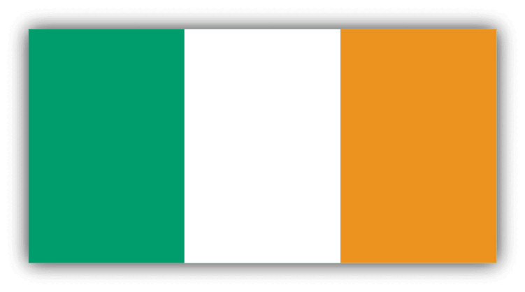 Ireland Flag Wide Car Bumper Sticker Decal
