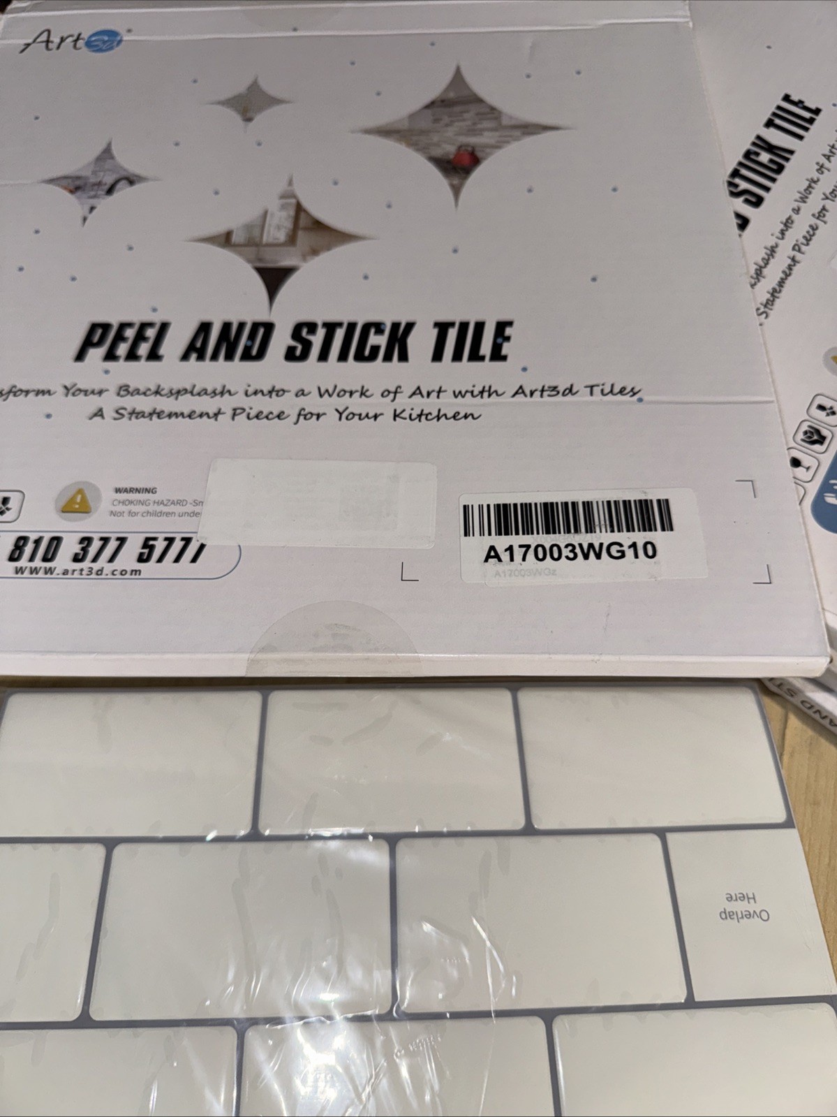 10PK Art3d Peel and Stick Tile Backsplash for Kitchen Bathroom 12” X 12”. 9SQ
