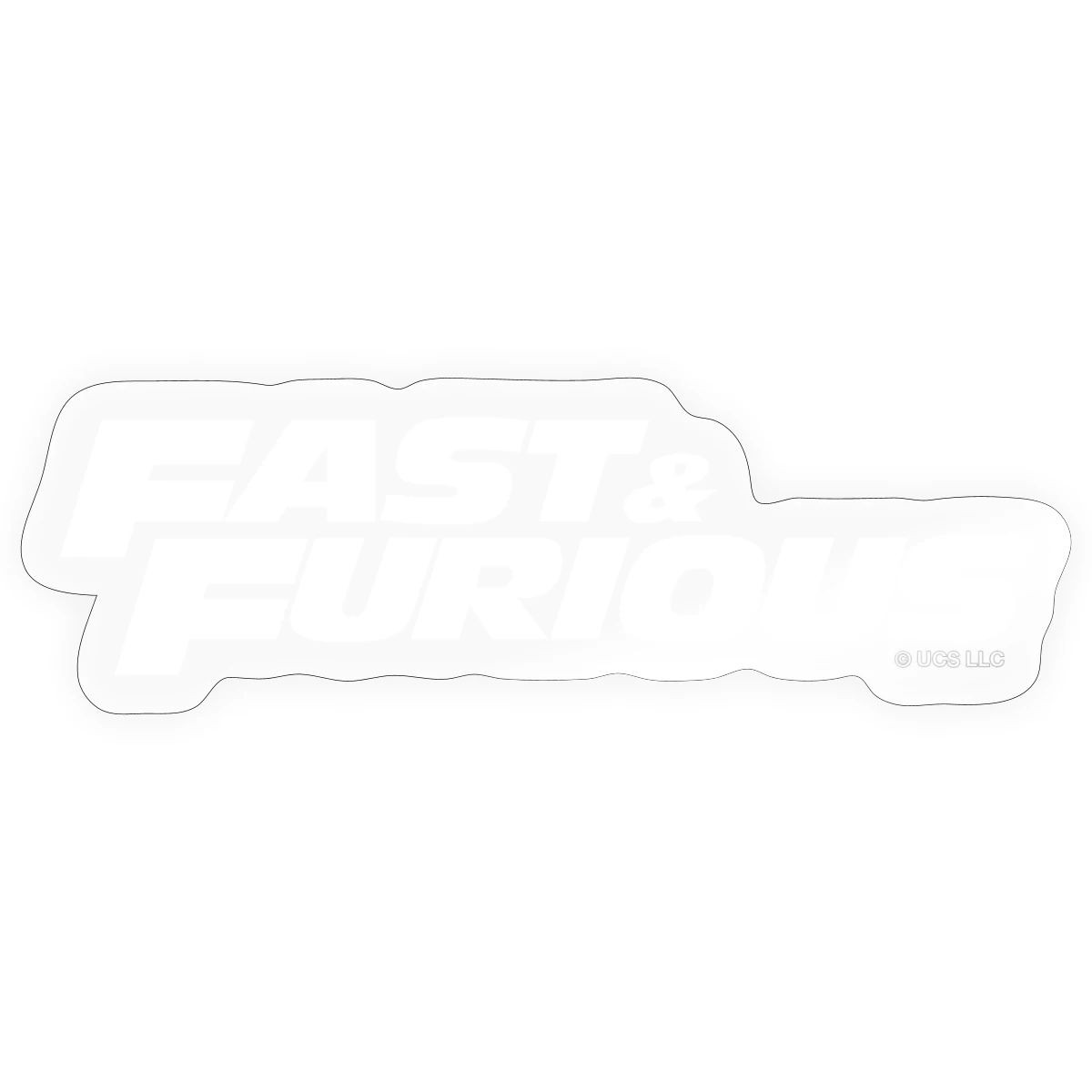 Fast And Furious Classic White Logo Sticker, max. 4 x 4", 4 x 4", transparent