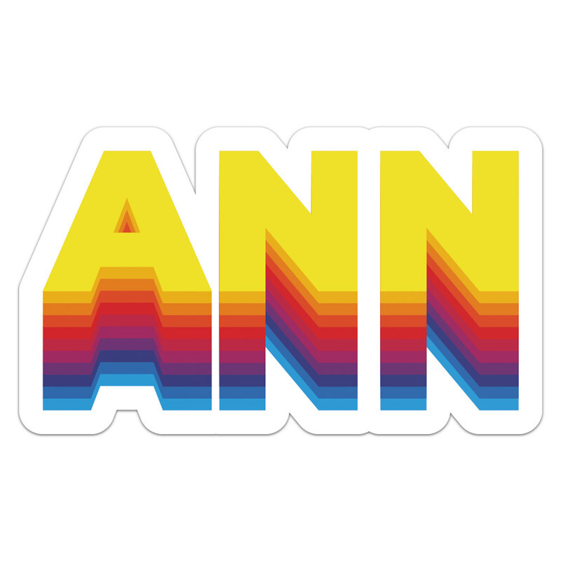 Rainbow Ann Name – Car Bumper Sticker Vinyl Art Decal