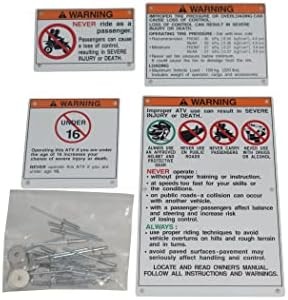 Warning Decals Compatible with ATV Models